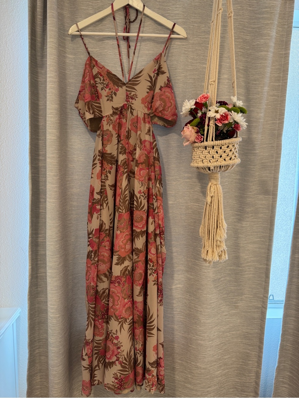 Joyfolie Pink Mari Floral Pink Cutout Maxi Dress WOW!!! - Picture 4 of 8